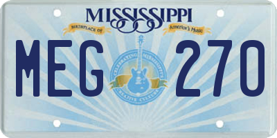 MS license plate MEG270