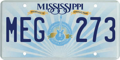 MS license plate MEG273