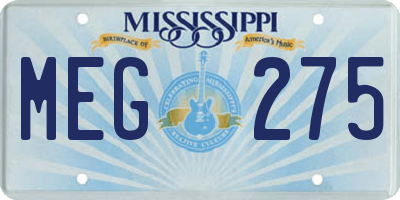 MS license plate MEG275