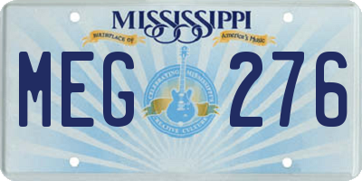 MS license plate MEG276