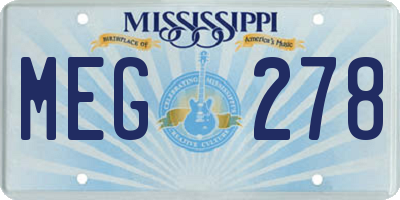 MS license plate MEG278