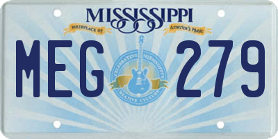 MS license plate MEG279