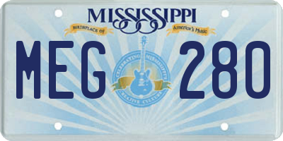 MS license plate MEG280