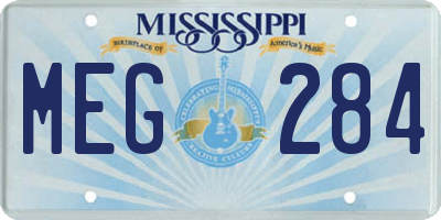 MS license plate MEG284
