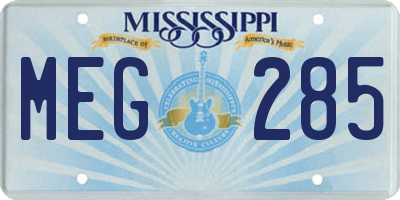 MS license plate MEG285
