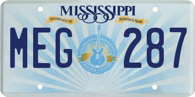 MS license plate MEG287