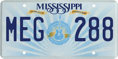 MS license plate MEG288
