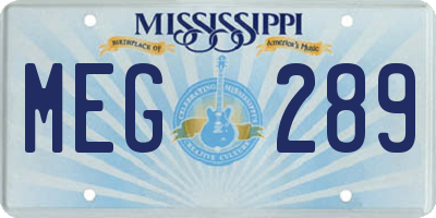 MS license plate MEG289