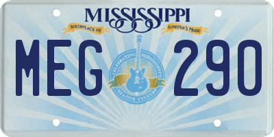 MS license plate MEG290