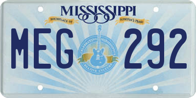 MS license plate MEG292