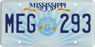 MS license plate MEG293