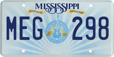 MS license plate MEG298