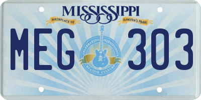 MS license plate MEG303