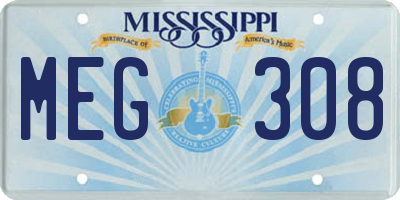 MS license plate MEG308