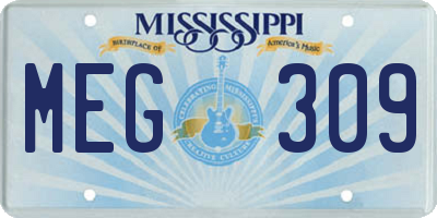 MS license plate MEG309