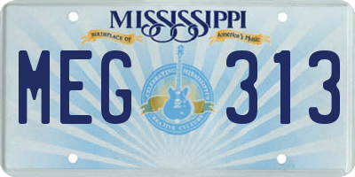 MS license plate MEG313