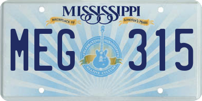 MS license plate MEG315