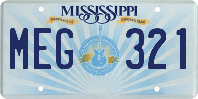 MS license plate MEG321