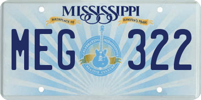 MS license plate MEG322