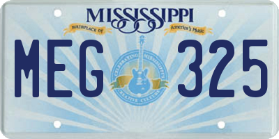 MS license plate MEG325