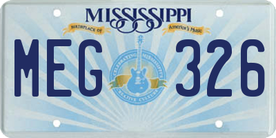 MS license plate MEG326