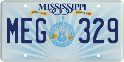 MS license plate MEG329