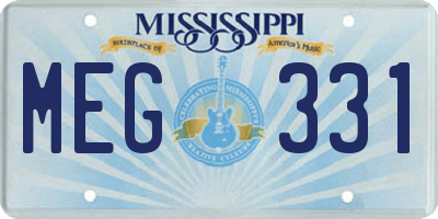 MS license plate MEG331