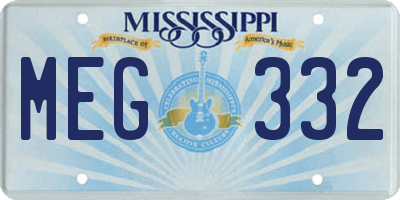 MS license plate MEG332