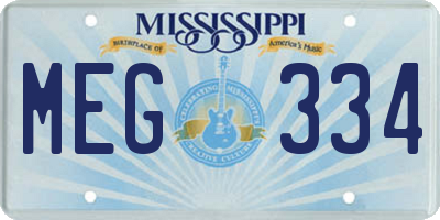 MS license plate MEG334