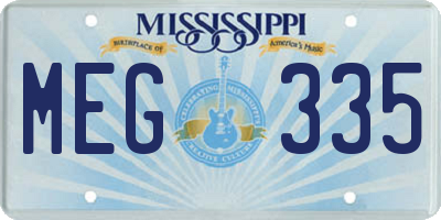 MS license plate MEG335