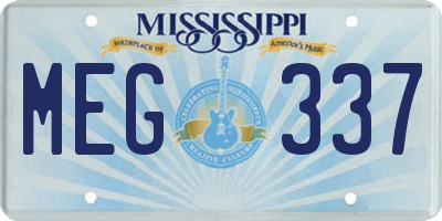 MS license plate MEG337