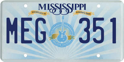 MS license plate MEG351