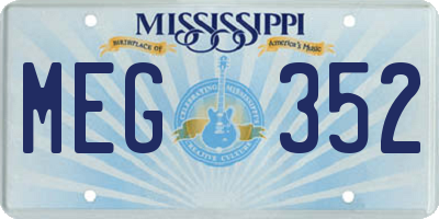 MS license plate MEG352