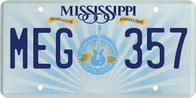 MS license plate MEG357