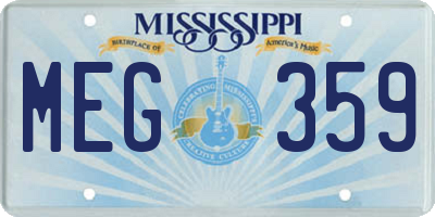 MS license plate MEG359