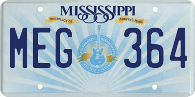 MS license plate MEG364
