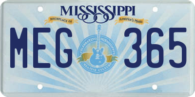 MS license plate MEG365