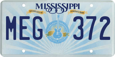 MS license plate MEG372