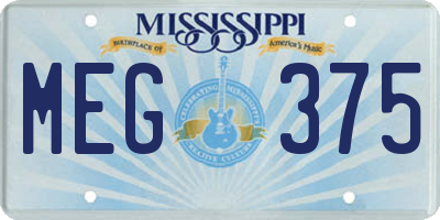 MS license plate MEG375
