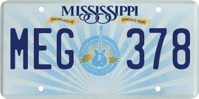 MS license plate MEG378