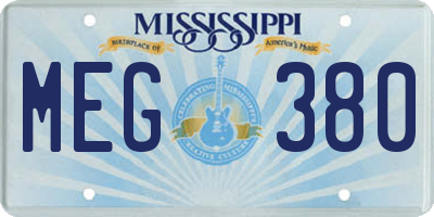 MS license plate MEG380