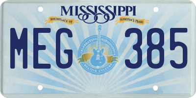 MS license plate MEG385