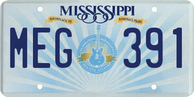MS license plate MEG391