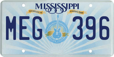 MS license plate MEG396