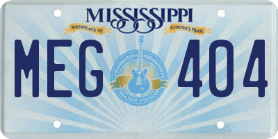MS license plate MEG404