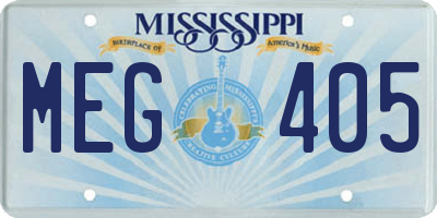 MS license plate MEG405