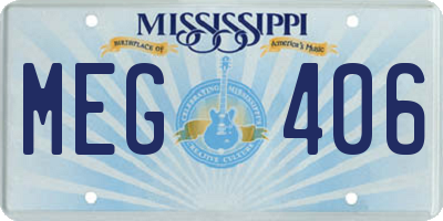 MS license plate MEG406