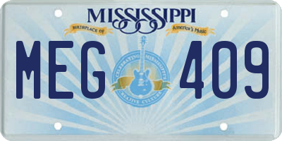 MS license plate MEG409