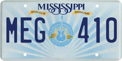 MS license plate MEG410
