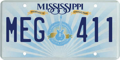 MS license plate MEG411